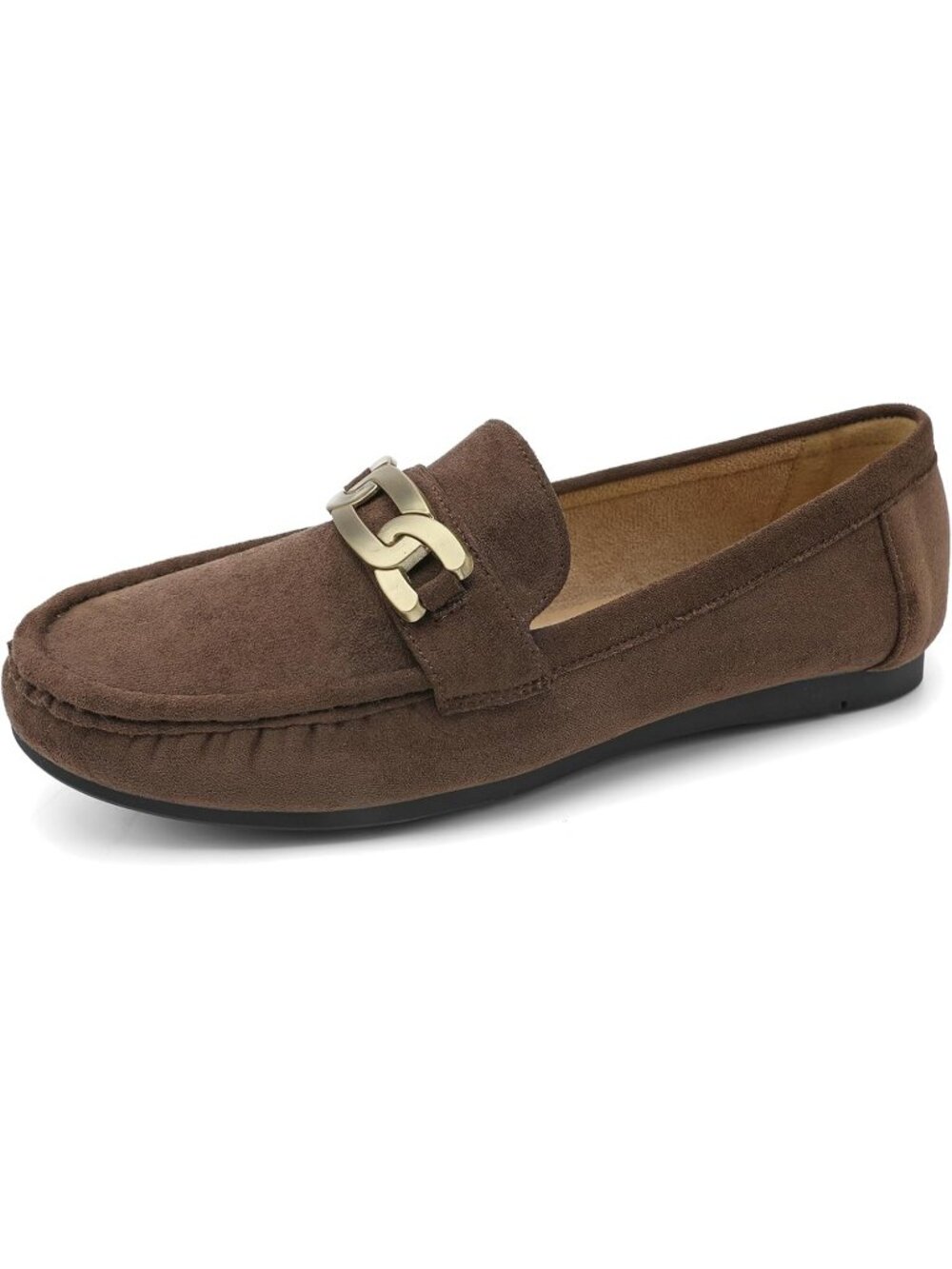 🆕Women's Dark Brown Faux Suede Comfortable Loafers Classic Business Casual